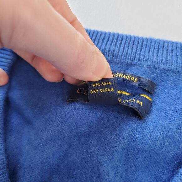 Club Room Sweater Mens Medium Blue 100% Cashmere 2-Ply V Neck Pullover Knit - Picture 6 of 7